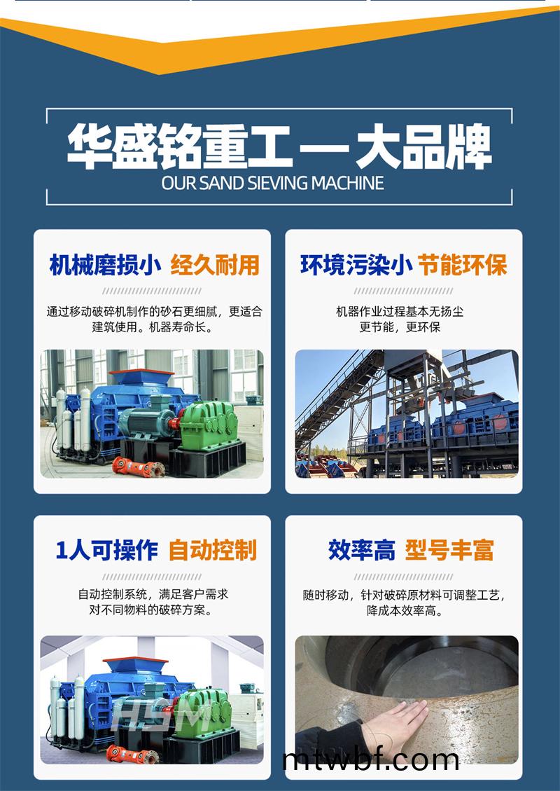 砂石廠(chang)用(yong)1210液壓(ya)對輥製砂機介紹(shao)